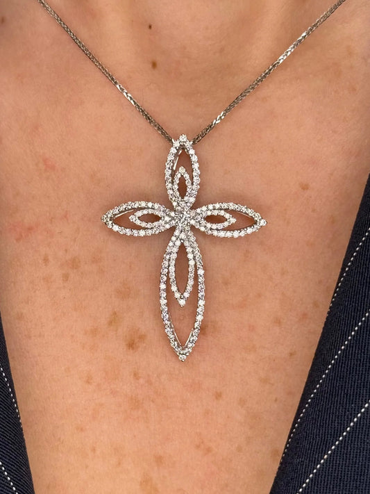 Ladies Spaced out Diamond Cross