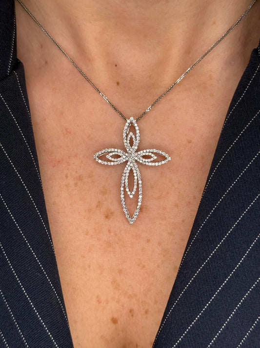Ladies Spaced out Diamond Cross
