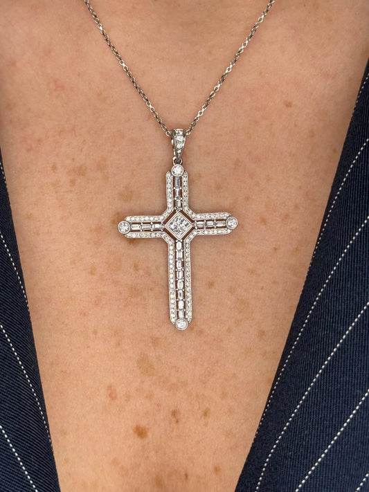 Ladies Multi-Stone Diamond Cross