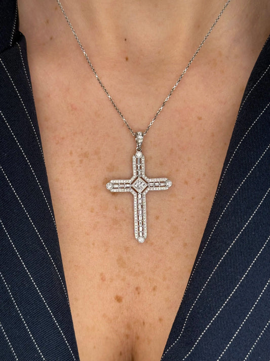 Ladies Multi-Stone Diamond Cross