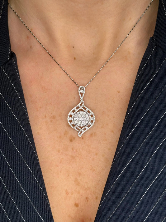 Ladies Center Cluster Fancy Pendant