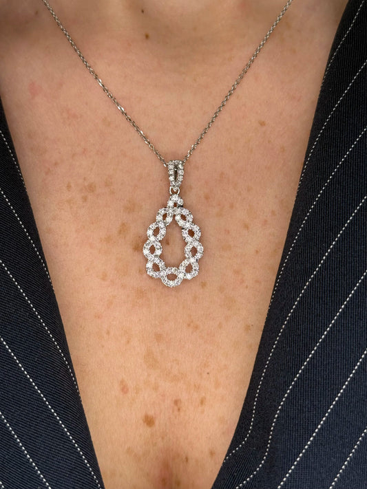 Diamond Intertwining Twist Pendant