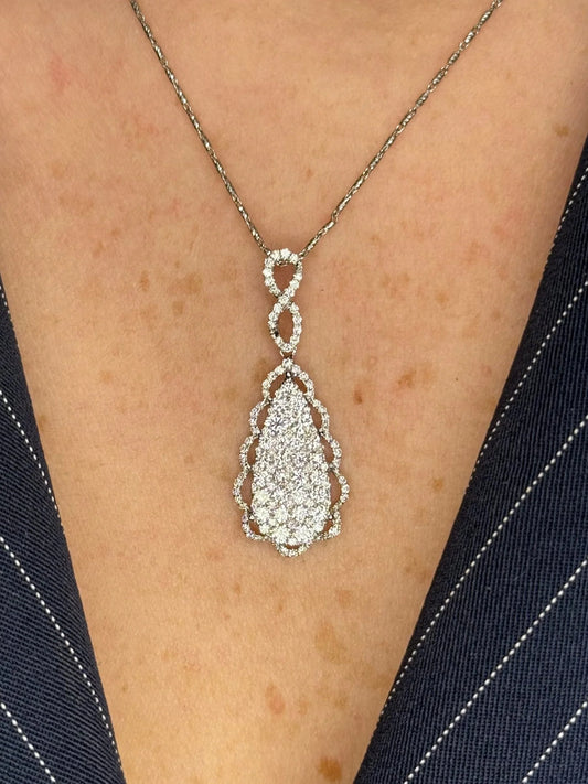 Ladies Pave Set Fancy Diamond Pendant