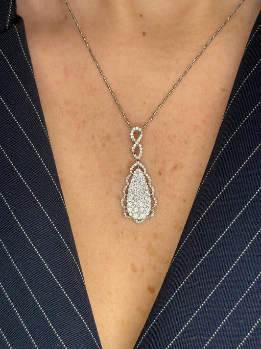 Ladies Pave Set Fancy Diamond Pendant