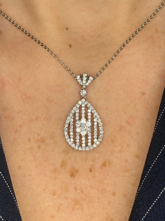 Ladies Spaced Out Diamond Pendant