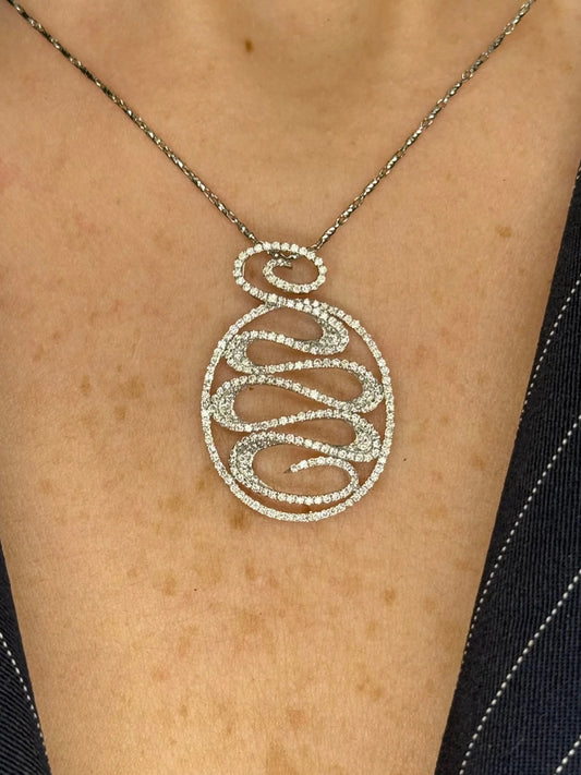 Ladies Round Diamond Pendant