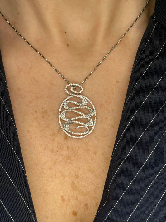 Ladies Round Diamond Pendant