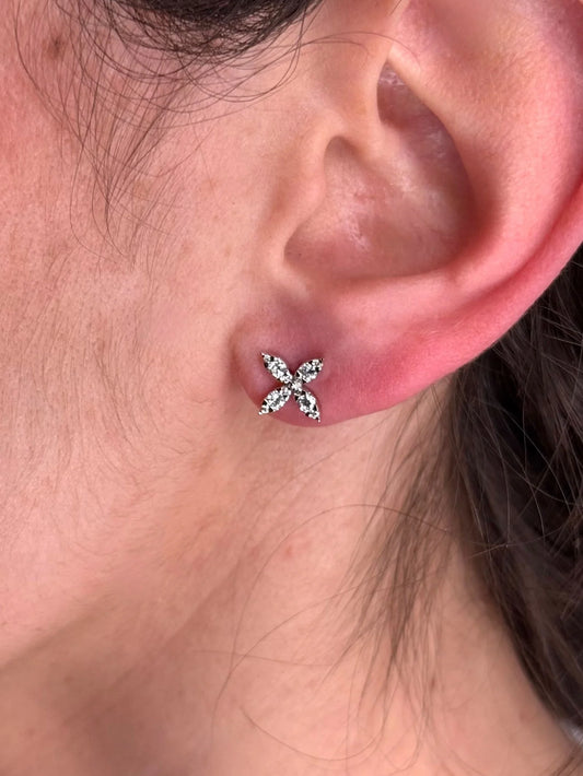 Ladies Marquise Cluster Diamond Earrings