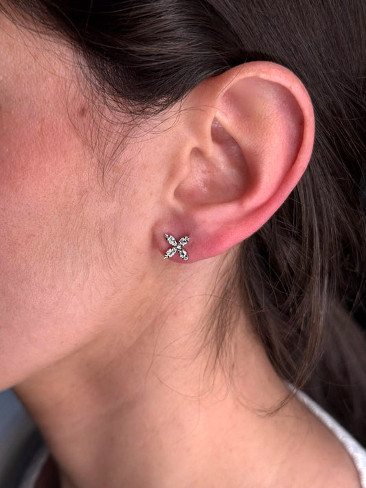 Ladies Marquise Cluster Diamond Earrings