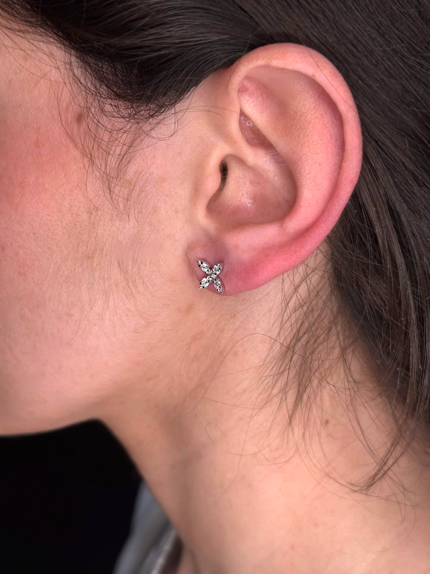 Ladies Marquise Cluster Diamond Earrings