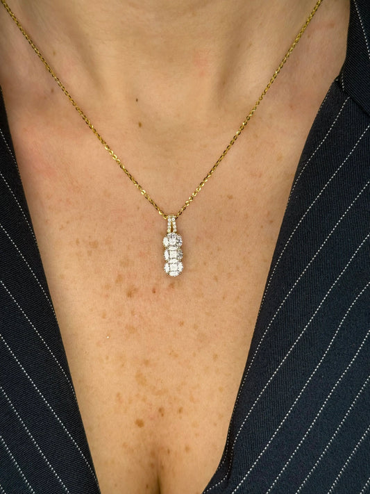 Ladies Marquise and Princess Cut Diamond Pendant