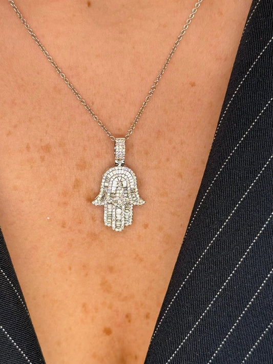 Ladies Hamsa Diamond Pendant