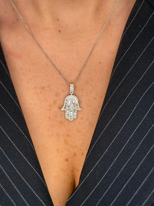 Ladies Hamsa Diamond Pendant