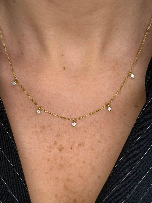 Ladies Five Diamond Necklace