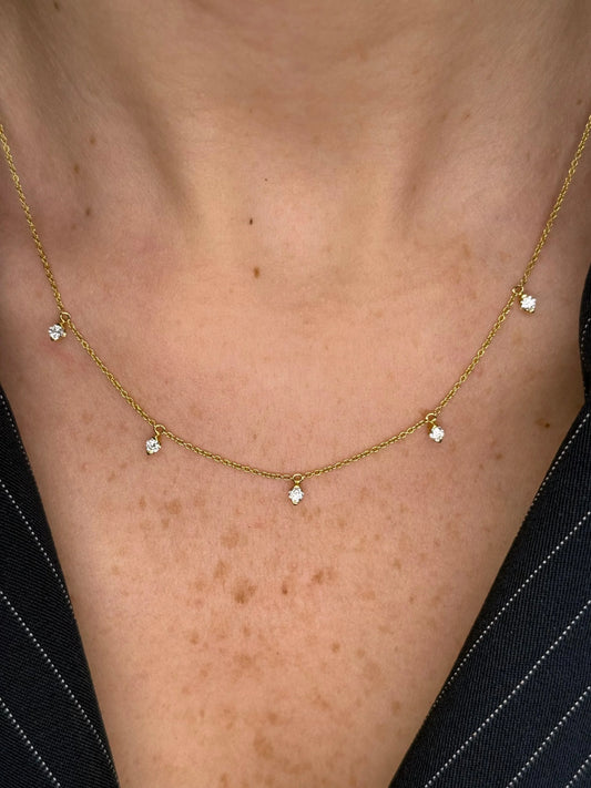 Ladies Five Diamond Necklace