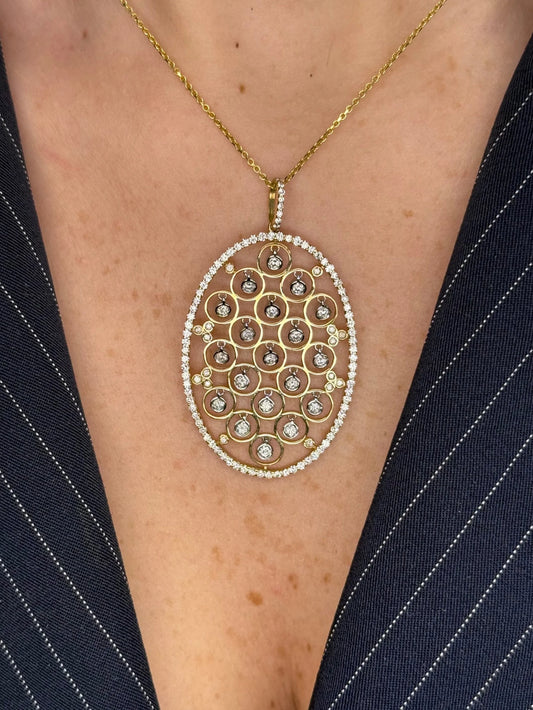 Ladies Oval Dangling Fancy Pendant