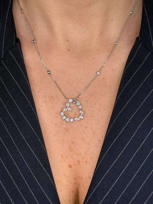 Ladies Multi Diamond Heart Shaped Pendant