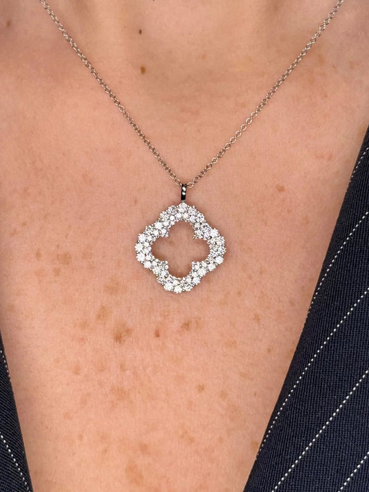 Ladies Spaced Out Diamond Cluster Pendant