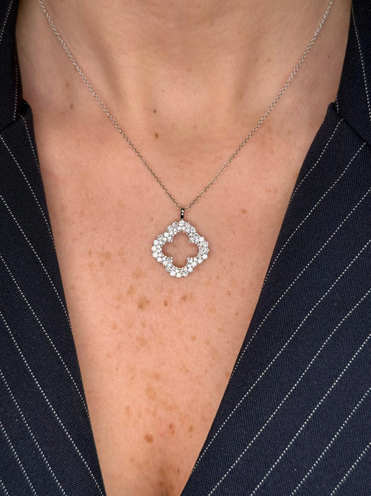 Ladies Spaced Out Diamond Cluster Pendant