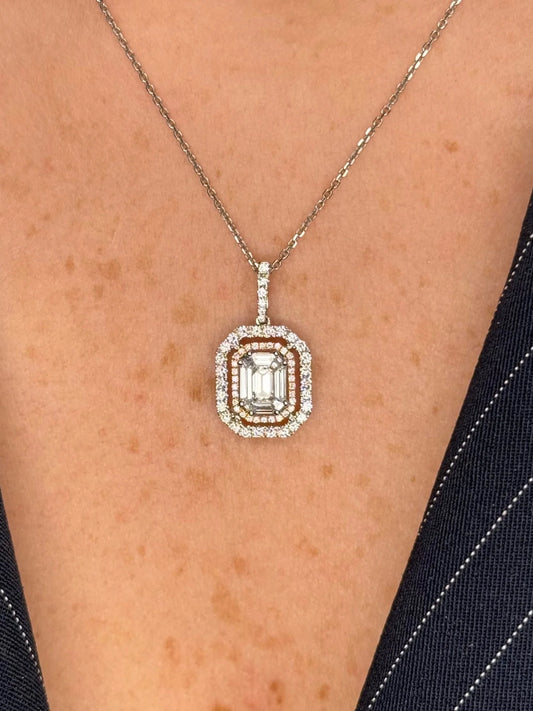 Ladies Fancy Emerald Cluster Pendant