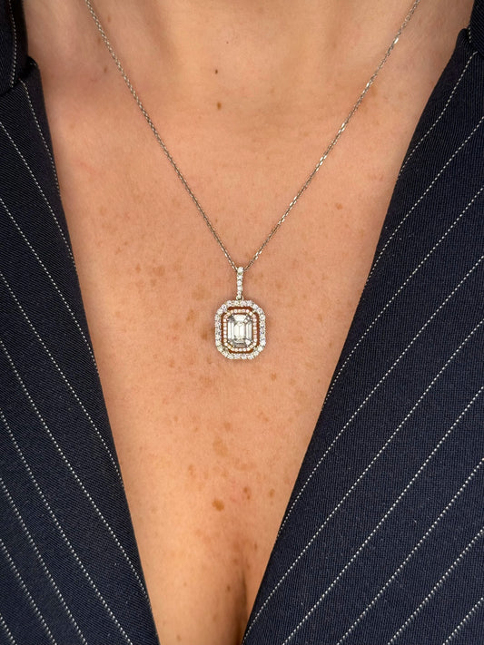 Ladies Fancy Emerald Cluster Pendant