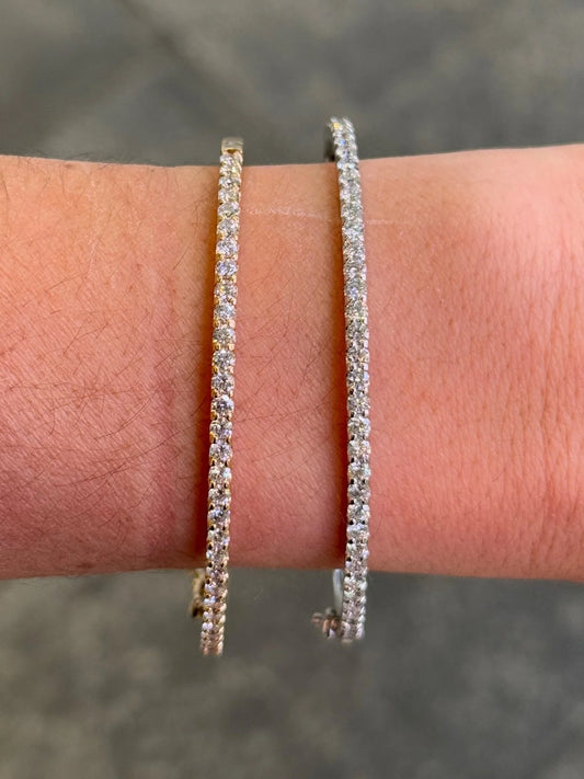 Ladies Straight Diamond Bangle Bracelet 1.80ct