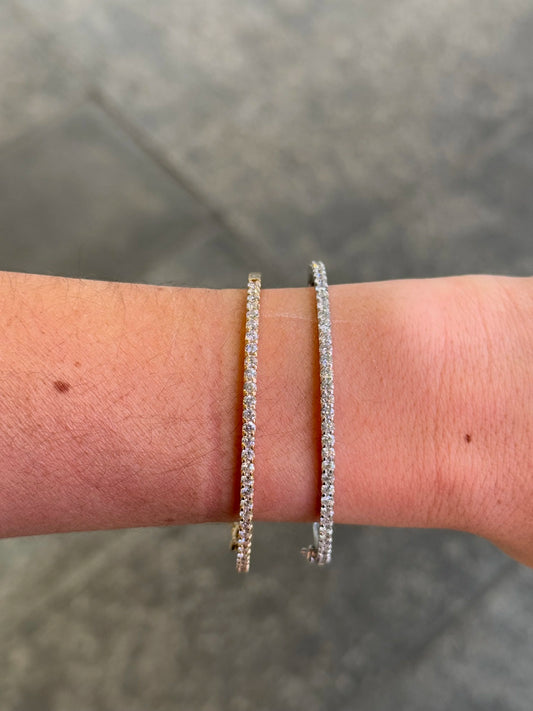 Ladies Straight Diamond Bangle Bracelet 1.80ct