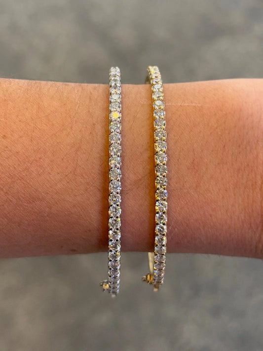 Ladies Straight Diamond Bangle Bracelet 2.85ct