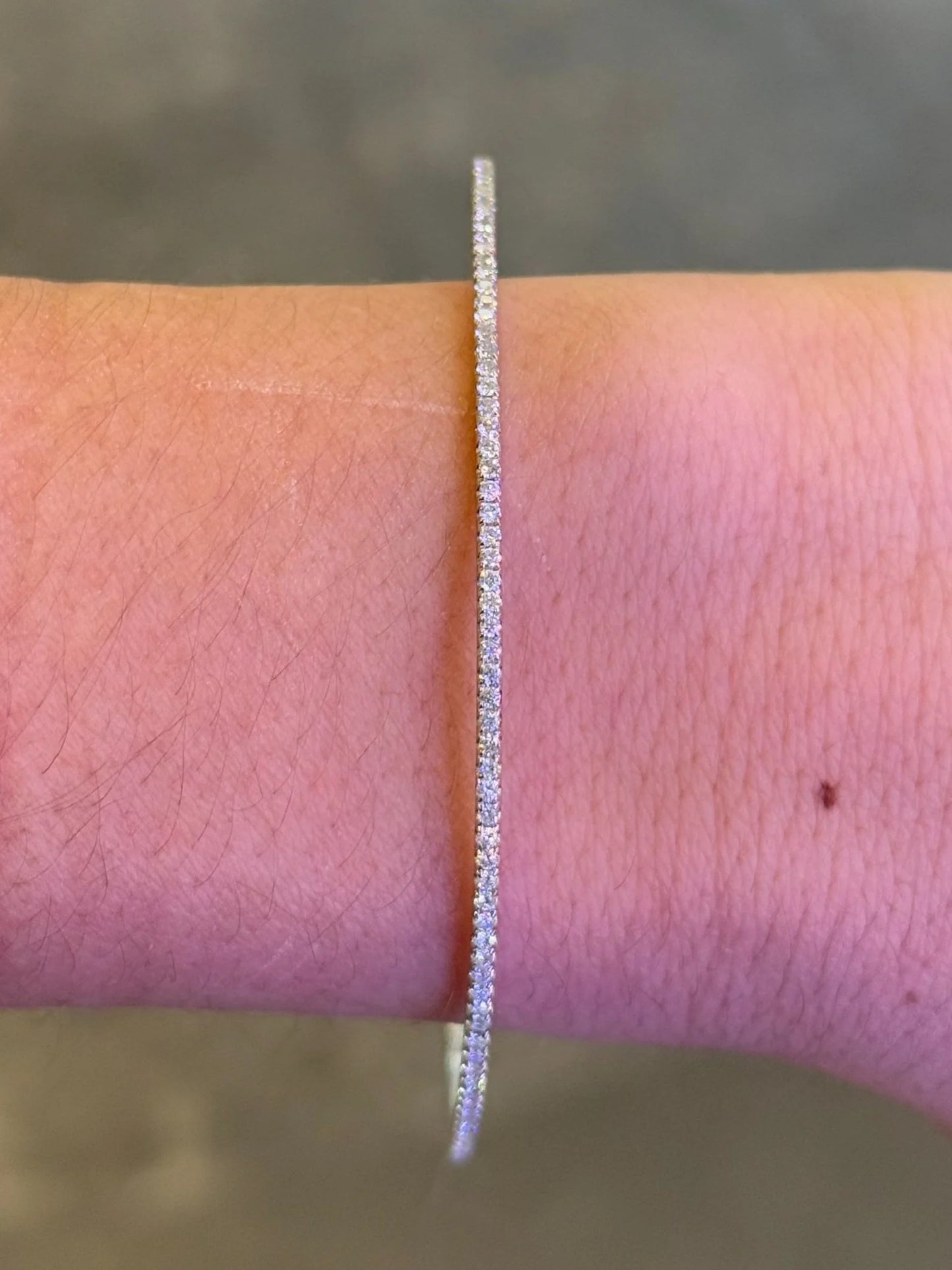 Ladies Thin Diamond Bangle