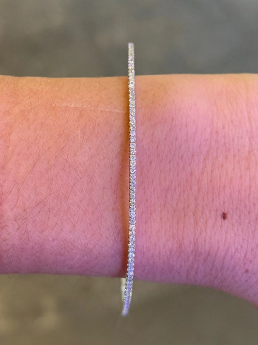 Ladies Thin Diamond Bangle