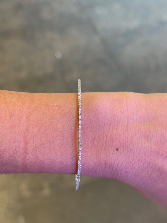 Ladies Thin Diamond Bangle