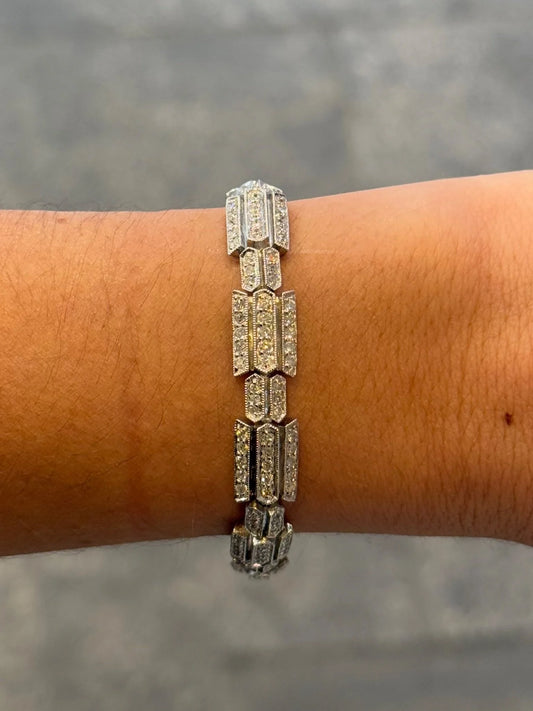 Ladies Vintage Style Diamond Miligrain Bracelet