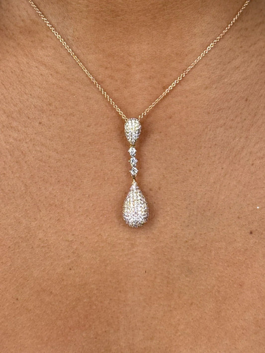 Ladies Pave set Dangling Pendant