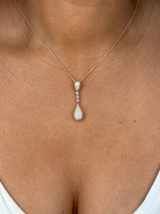 Ladies Pave set Dangling Pendant