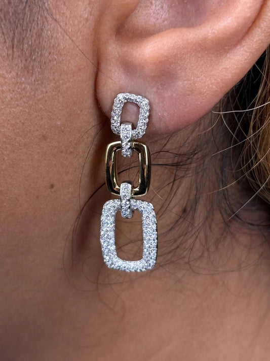 Ladies Diamond Link Dangling Earring