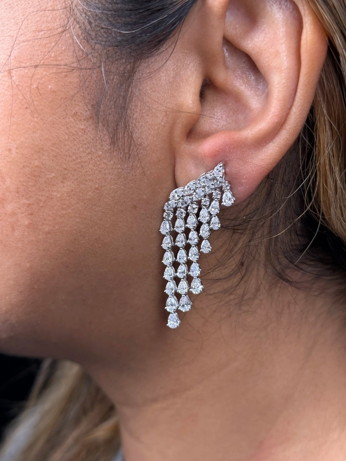 Ladies Graduated Dangling Fancy Gala Earrings
