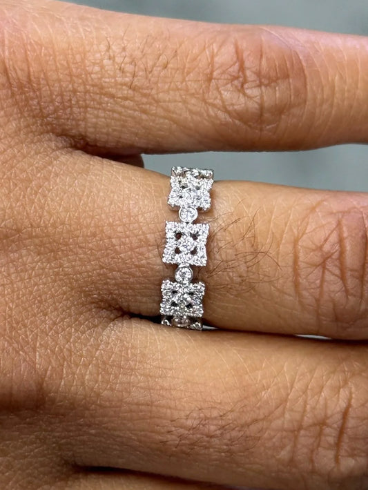 Ladies Square Shape Diamond Band