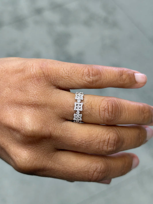 Ladies Square Shape Diamond Band