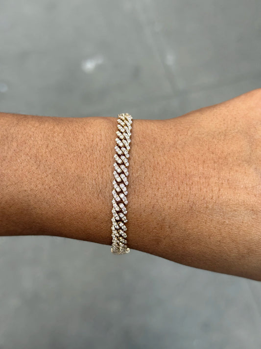 Ladies Pave Set Miami Cuban Bracelet