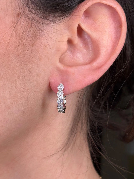 Ladies Braided Diamond Huggie