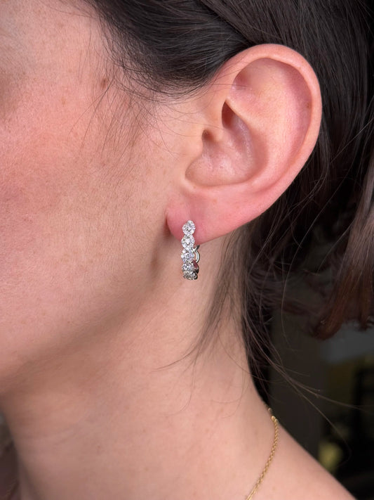 Ladies Braided Diamond Huggie