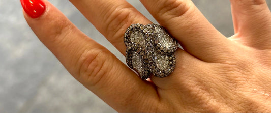 Ladies Champagne Diamond and Round Diamond Ring