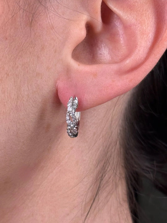 Ladies Twist Diamond Huggie