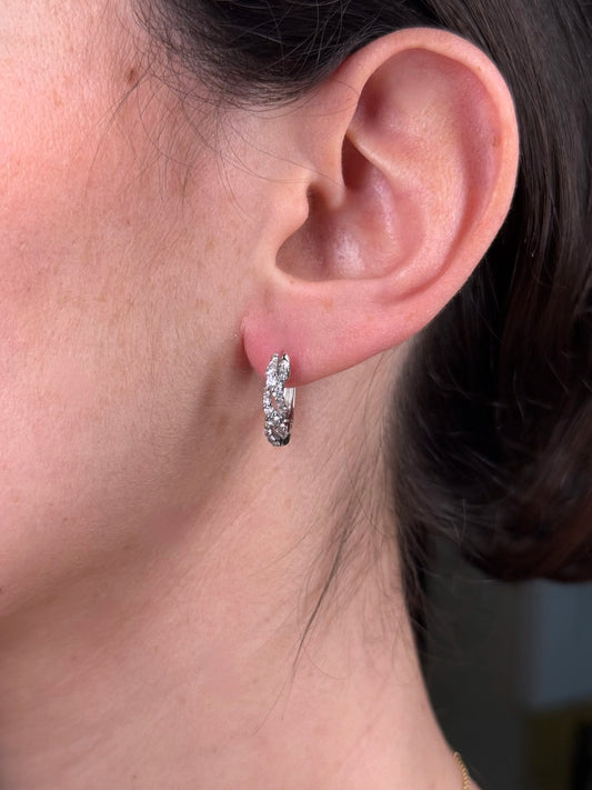 Ladies Twist Diamond Huggie