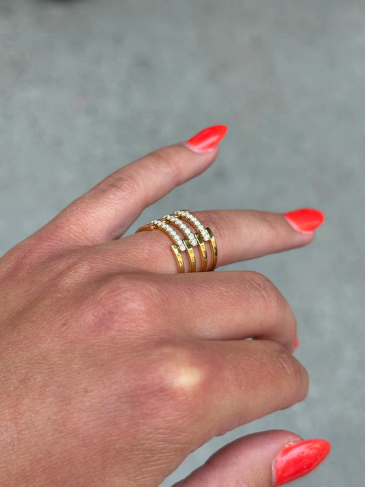 Ladies Spaced Out Multi Row Diamond Ring