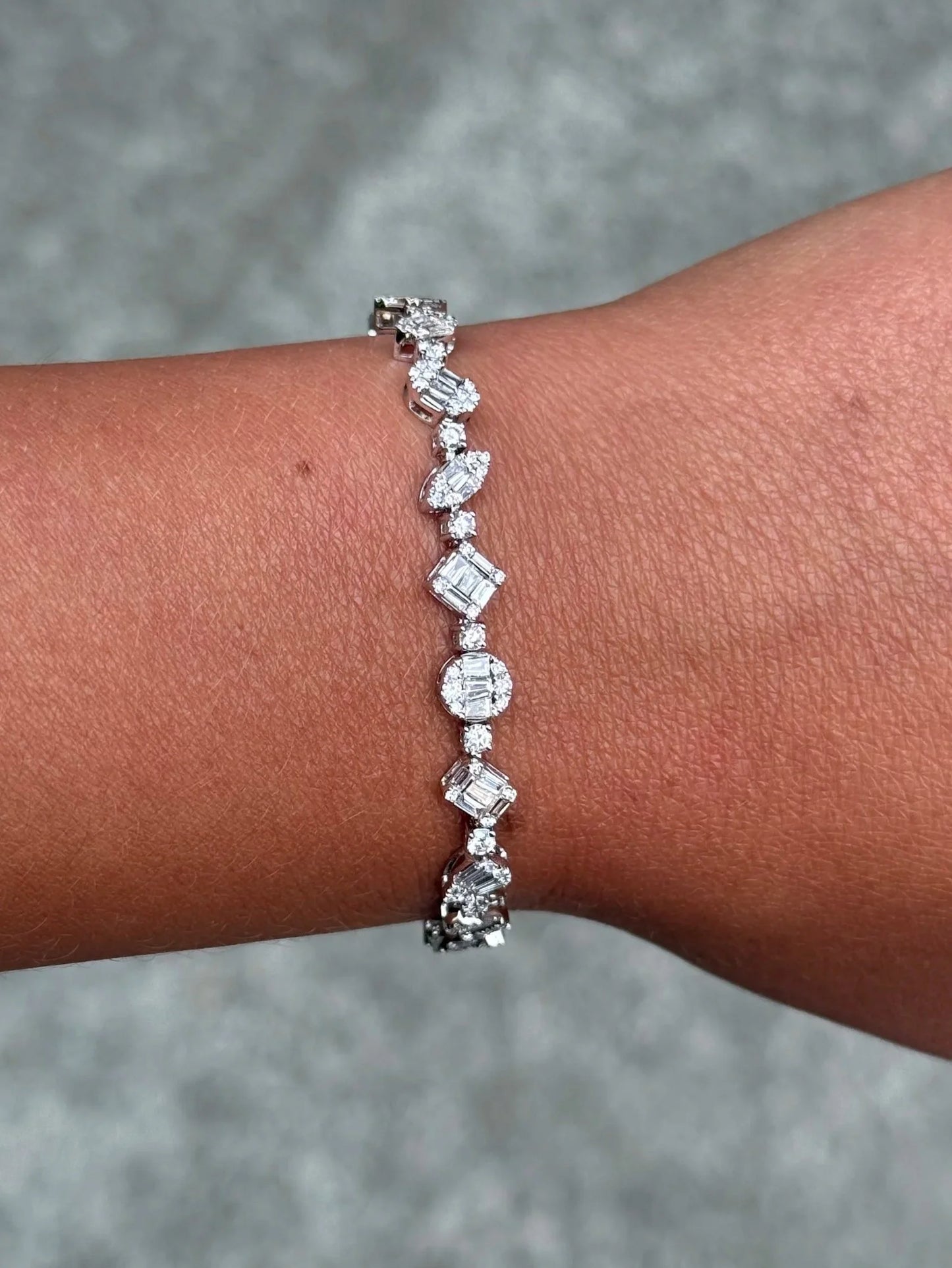 Ladies Multi-Shaped Cluster Bracelet