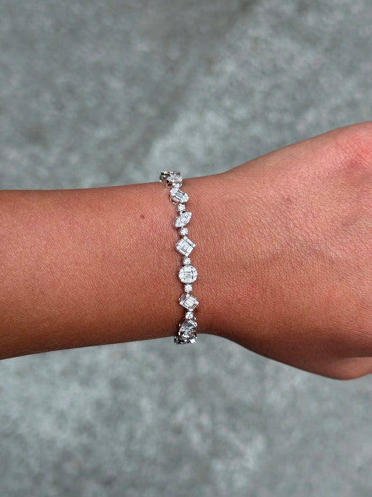 Ladies Multi-Shaped Cluster Bracelet