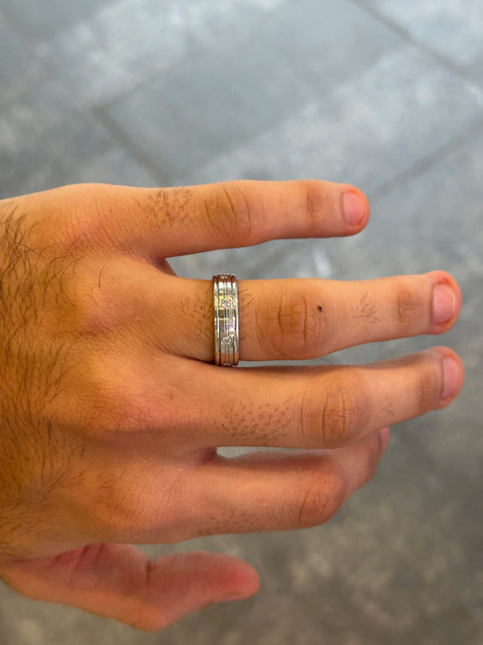 Men’s Spaced Out Multi Polished Row Diamond Wedding Band