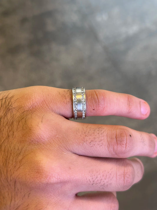 Men’s Two Row Channel Set Wedding Band