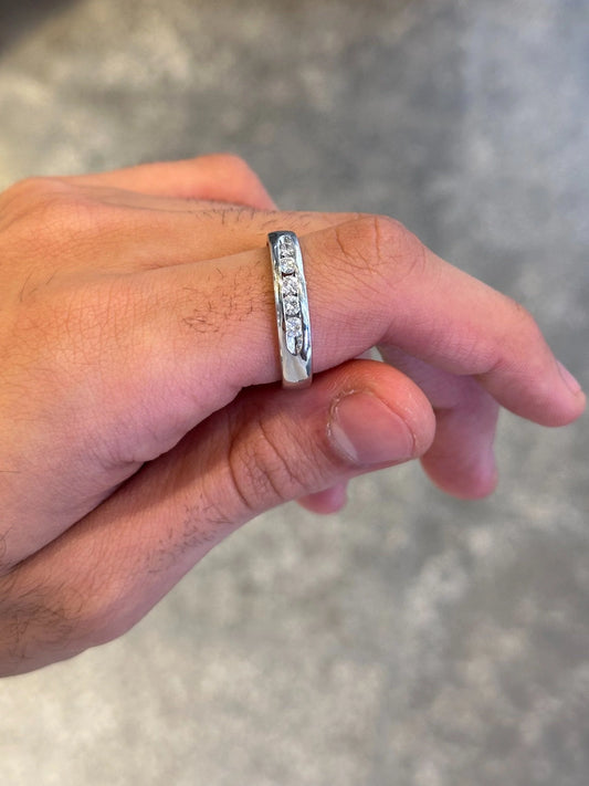 Men’s Five Stone Channel Set Wedding Band